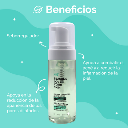 Espuma Limpiadora Facial Niacinamida + Té Verde 150ml