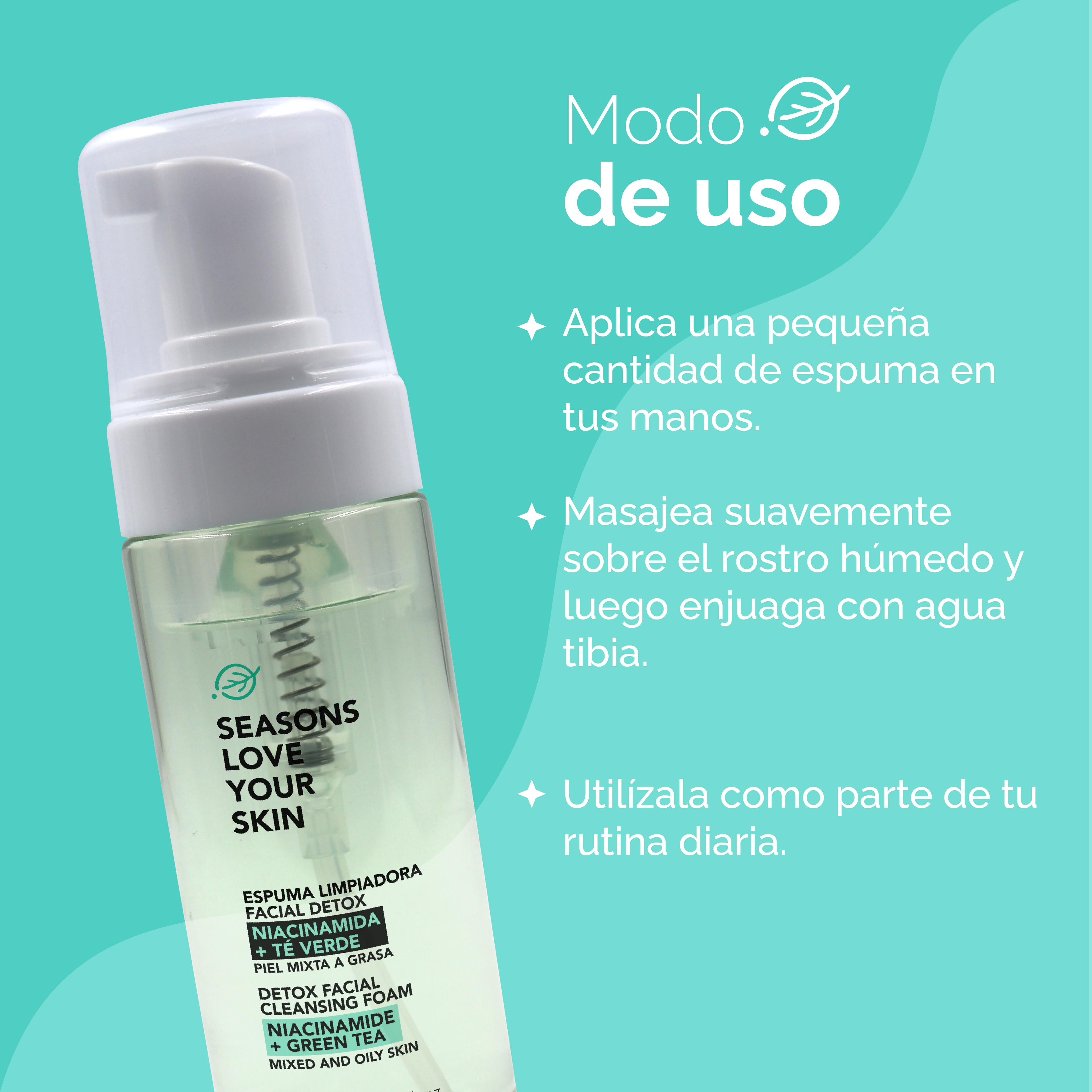 Espuma Limpiadora Facial Niacinamida + Té Verde 150ml